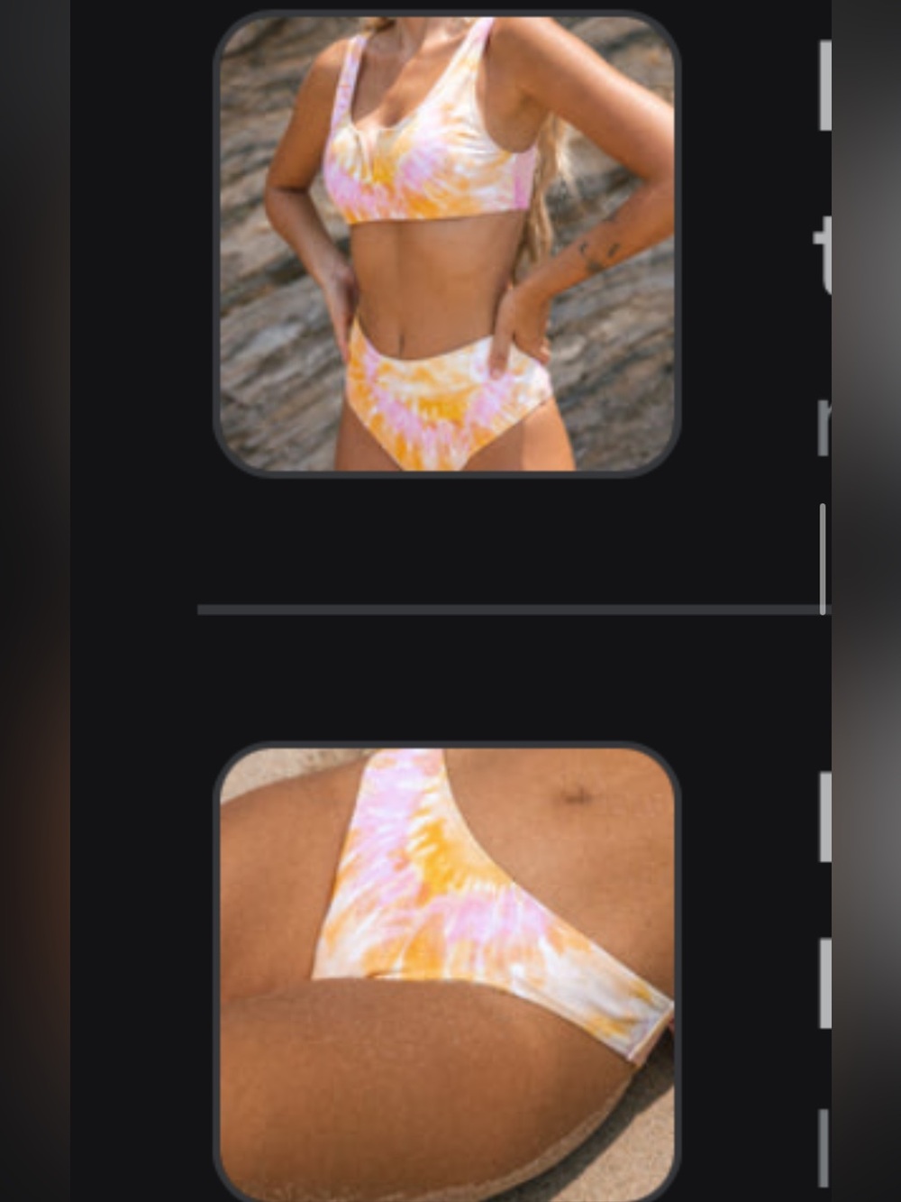 Tie-Dye Pink & Yellow High-Waist Bikini Set